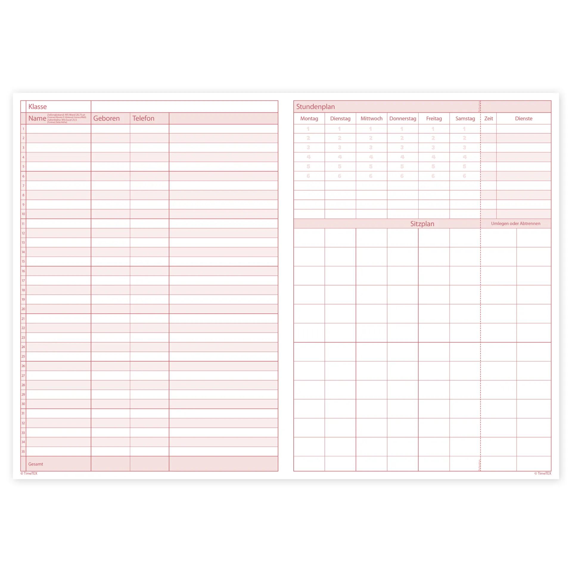 TimeTEX Klassenleiter-Heft, A4  