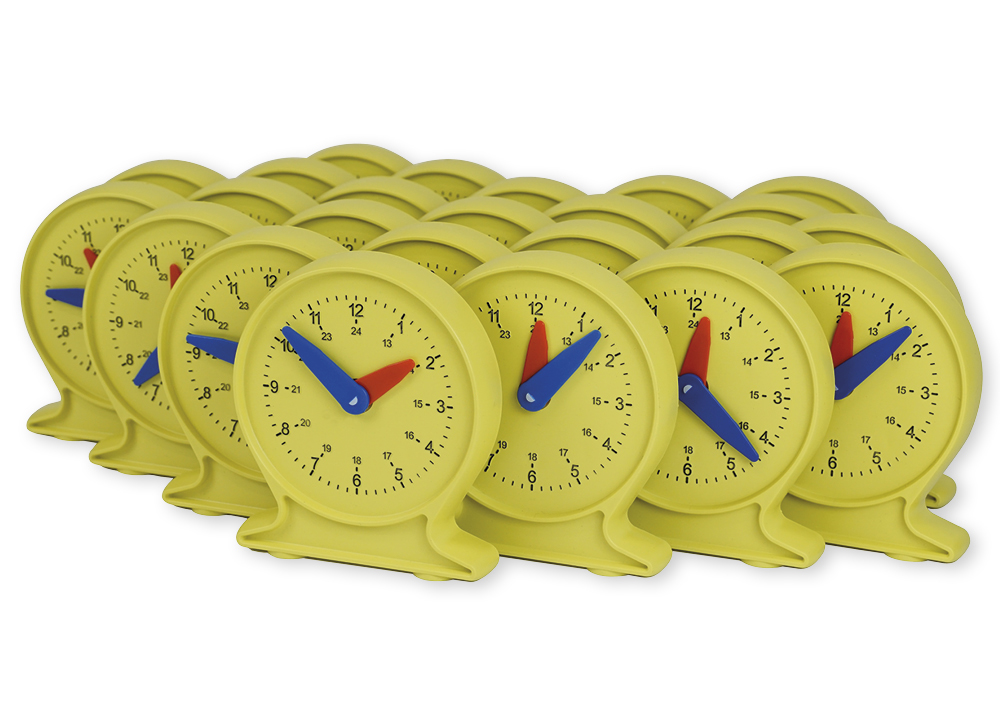 Lern-Uhren-Satz 1-24 mit drehbaren Stunden- + Minuten-Zeigern