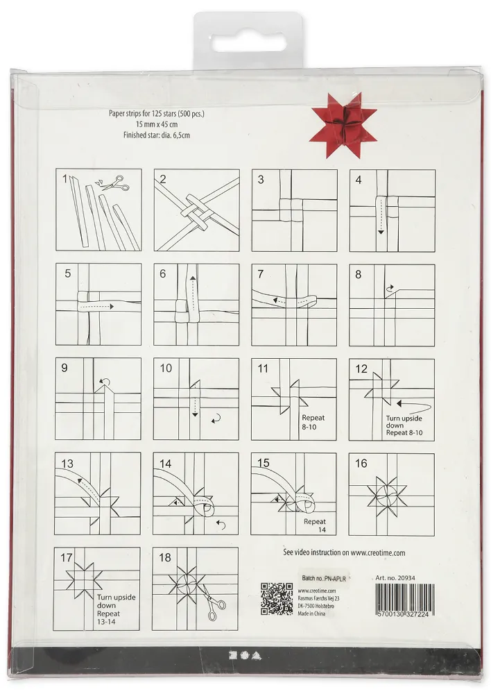 Bastelset "Kleine rote Fröbelsterne", für 125 Sterne