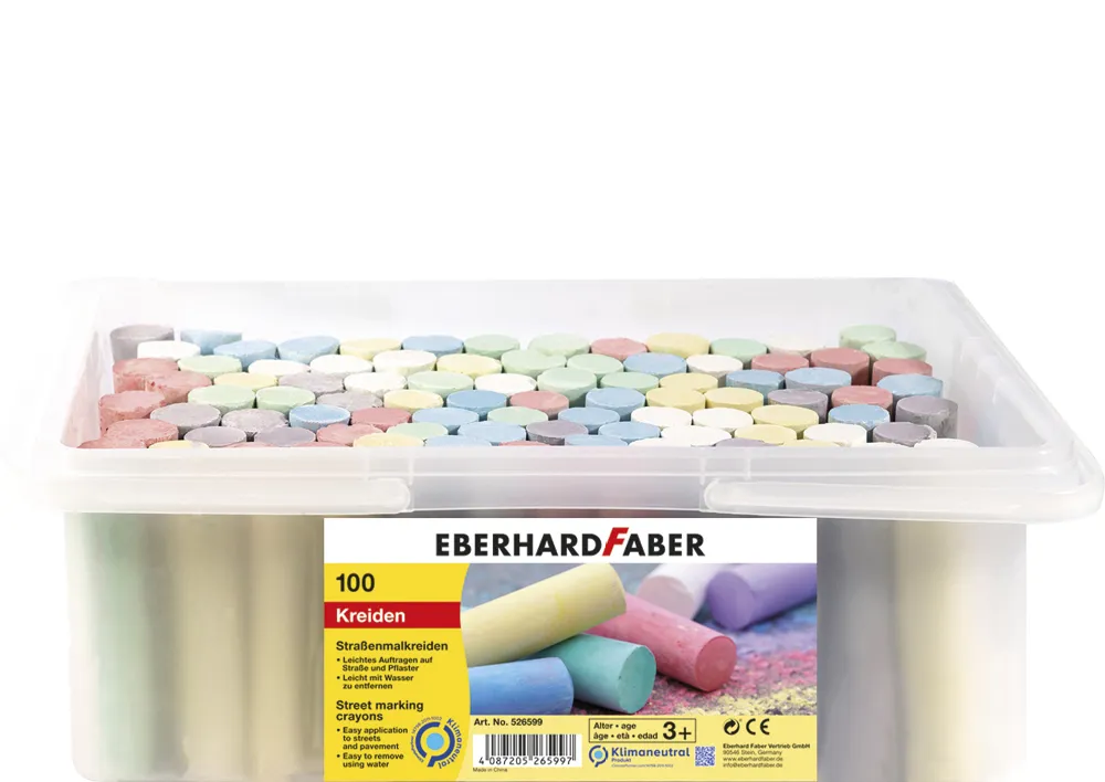 Stoepkrijt, 100 stuks in emmer