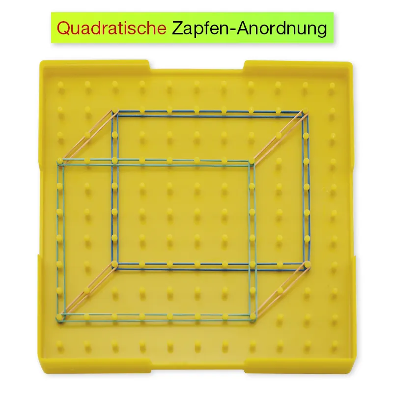Set Geometrie-Bretter doppelseitig (11x11 Stifte), 23x23 cm, bunt, 6-tlg.