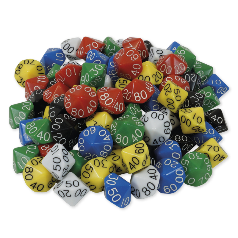 Hagemann Set Würfel zehnseitig 00-90 (Zehner), 100 Stück in Dose