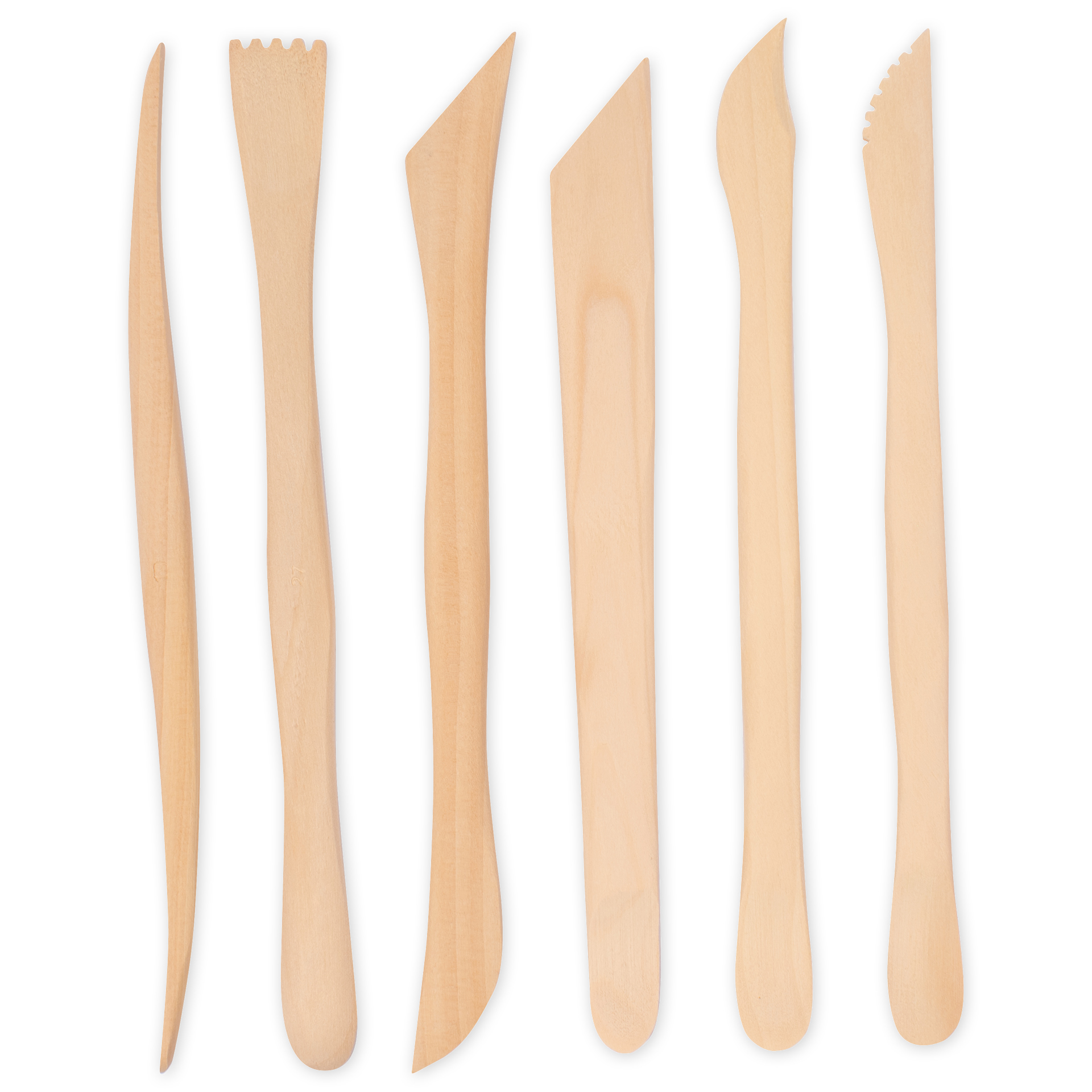 TimeTEX Set Modellierwerkzeug aus Holz, 6-tlg.