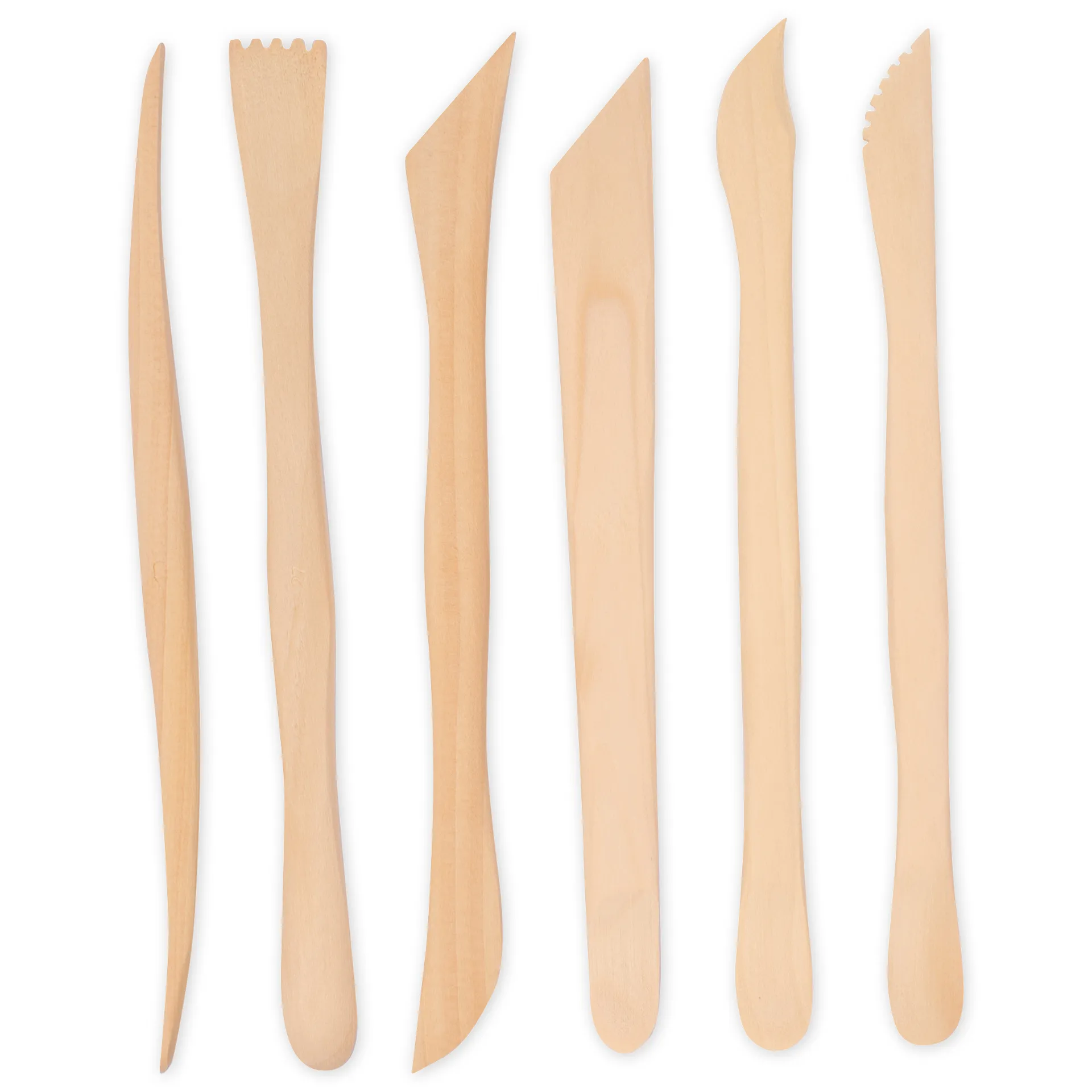 Set Modellierwerkzeug aus Holz, 6-tlg.