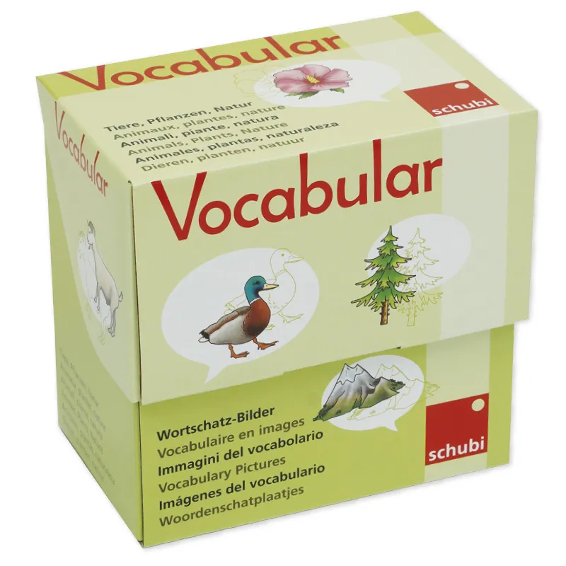Cutiuța cu imagini "Vocabular" - animale, plante, natură
