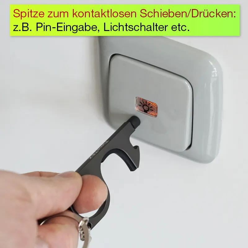 Hygiene-Haken mit Beschichtung und Schlüsselring, schwarz