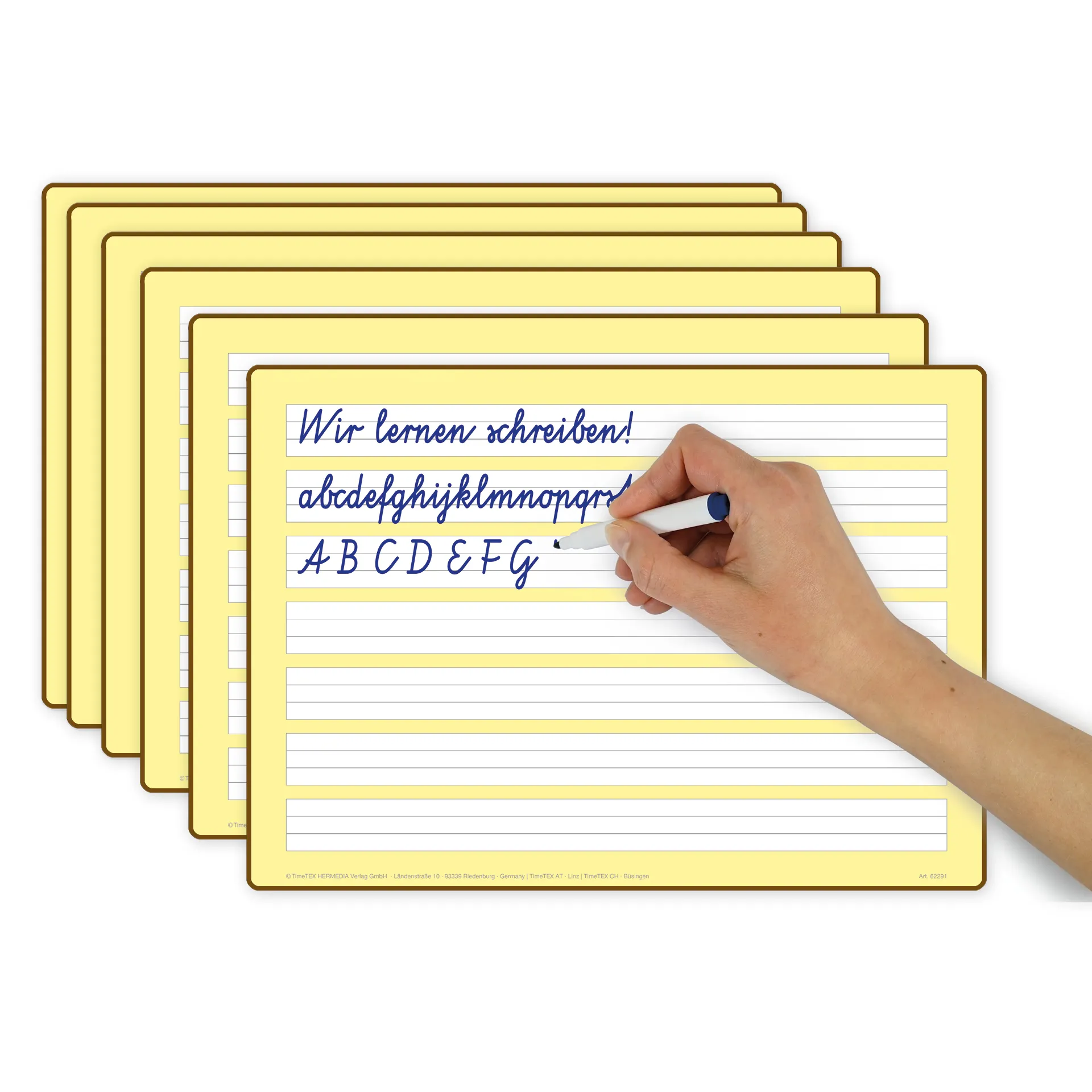 Prima-Colori A4 wisbordjes voor schrijfoefeningen, set 6 stuks