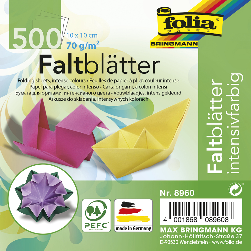 Faltblätter 10x10 cm, 500 Blatt Faltblätter 10x10 cm, 500 Blatt