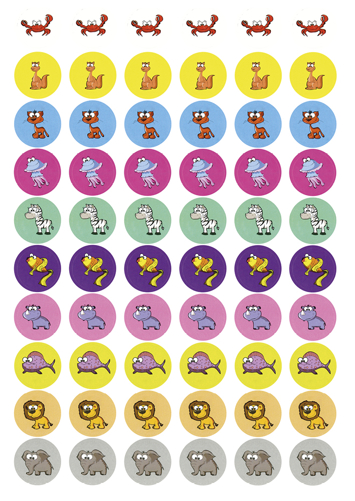 Klistermärken för belöningsset "Djur", 240 st