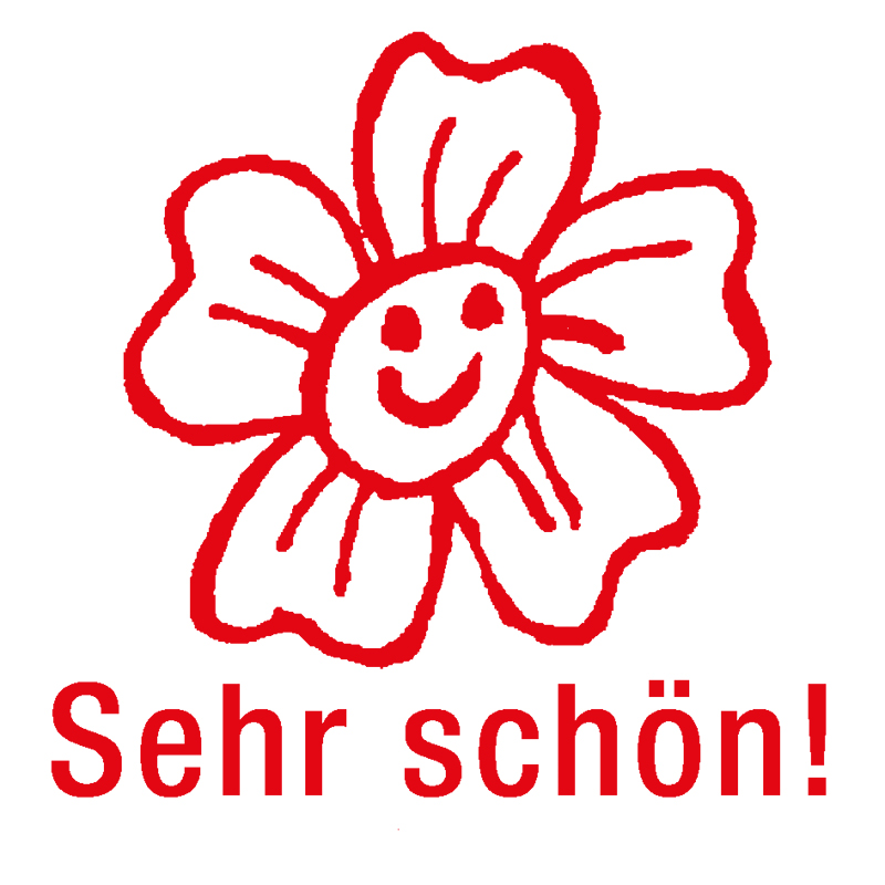 Trykpude stempel "Perpetuum", Blomst "Sehr schön!"