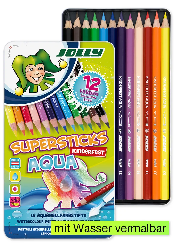 JOLLY Supersticks AQUA im Metall-Etui, 12-tlg.