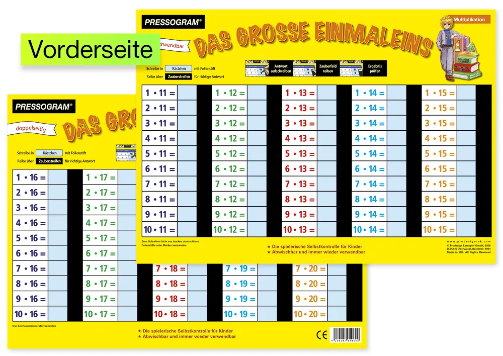 TimeTEX Zaubertafel "Mathematik" Großes 1 x 1