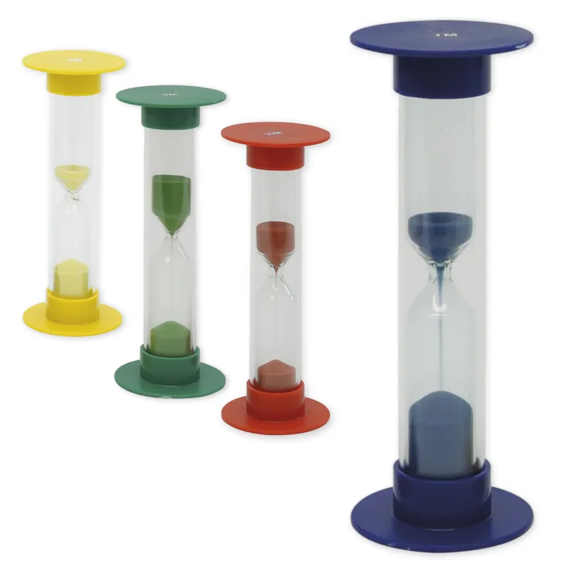 Sanduhren-Set 5-tlg., 10cm hoch, 2,5cm ø (1 Zeiteinheit)