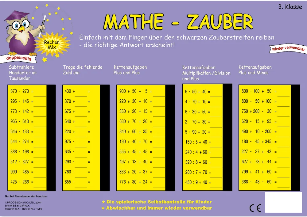 TimeTEX Zaubertafel "Mathematik" Zahlenraum bis 1000