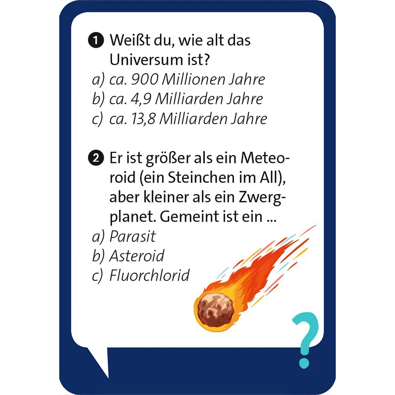 Kartenspiel "Pocket Quiz Junior Weltraum"