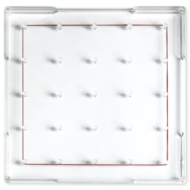 Geometrie-Brett einseitig (5x5 Stifte), 15x15 cm, transparent
