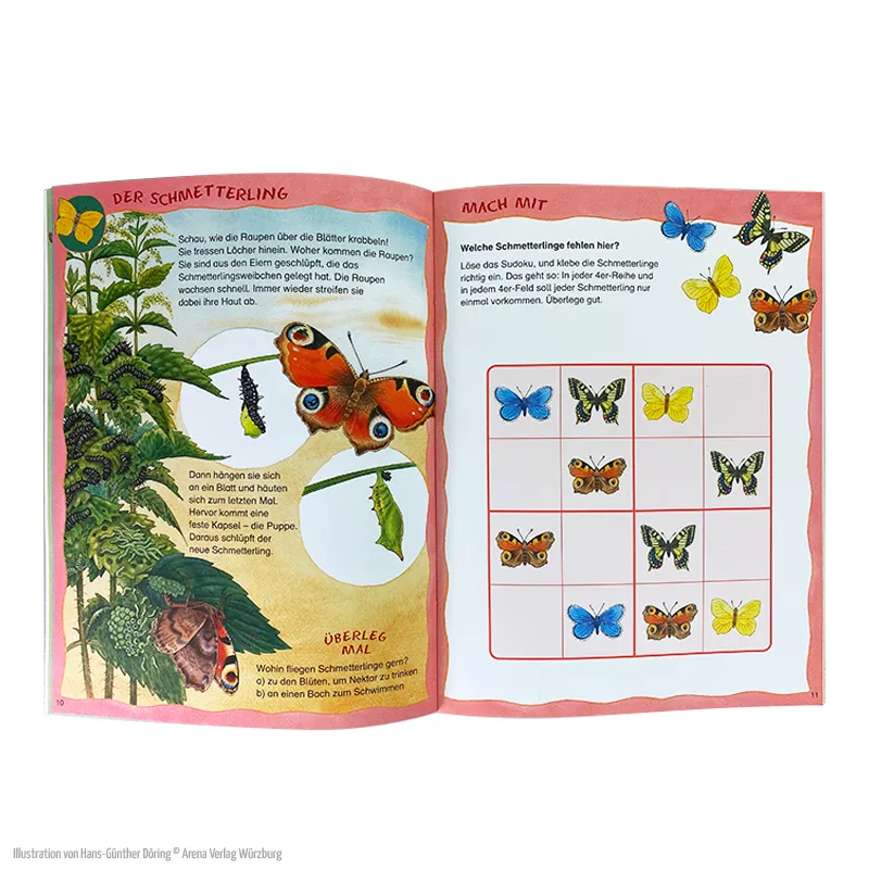 Buch "Der kleine Marienkäfer und seine Freunde", 24 Seiten mit 60 Aufklebern