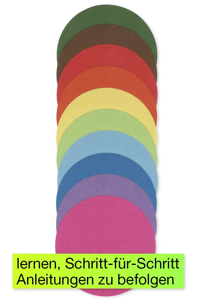 Faltblätter rund 15 cm ø, 500 Stück