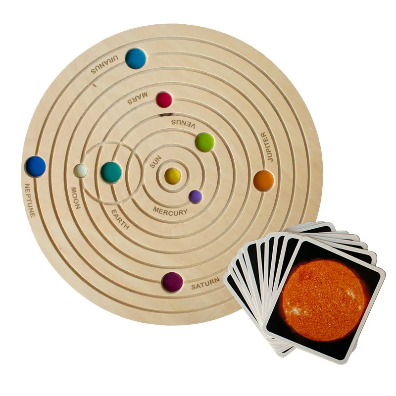 Set 3D-Sonnensystem aus Holz, 22-tlg.