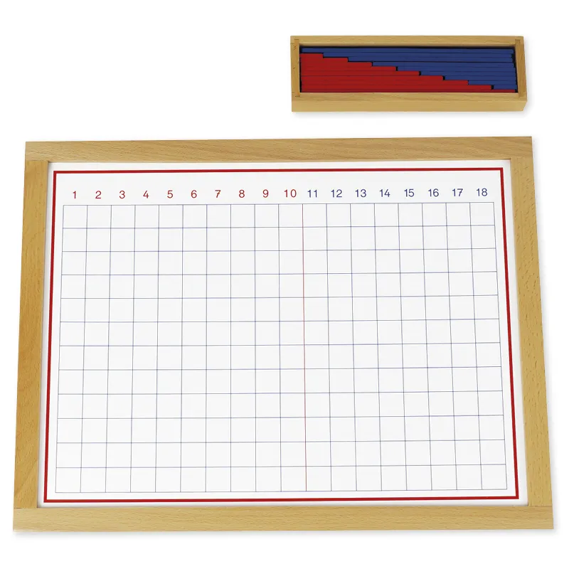 TimeTEX latjesbord voor optellen, in houten lijst "Montessori Premium"