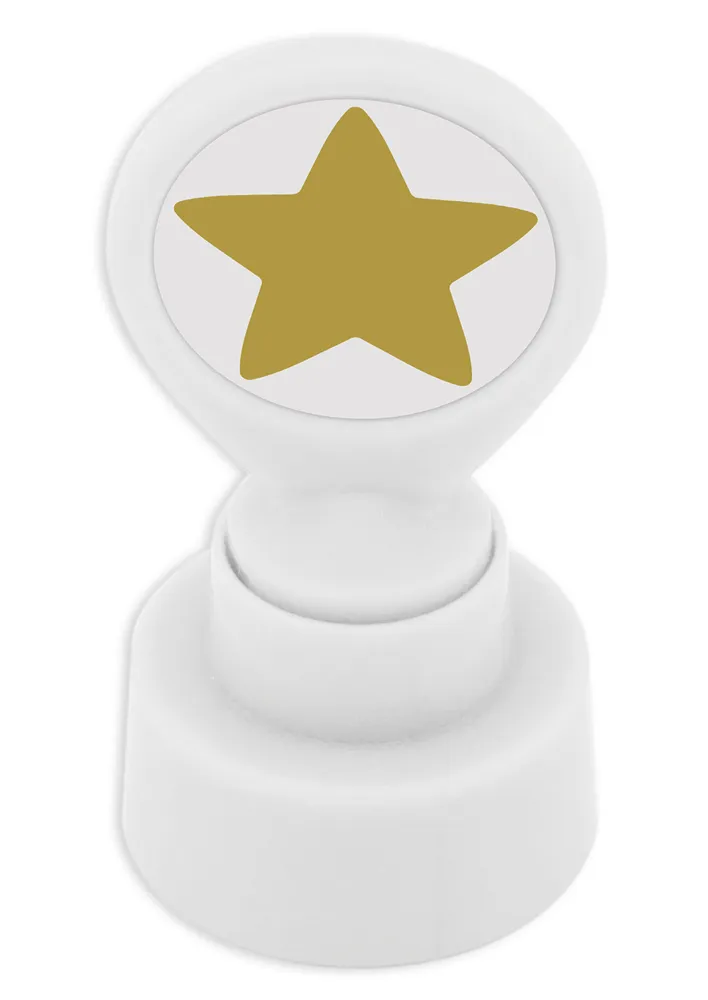 Siebdruck-Stempel "Perpetuum" rund "Stern goldfarbig"