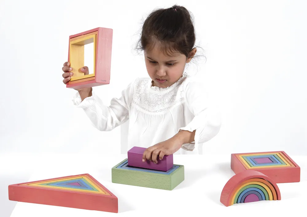 Holzbausteine "Architektur", farbig, 28-tlg.