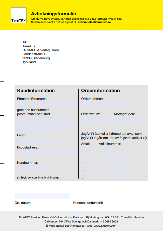 uppsägningsformulär för nedladdning