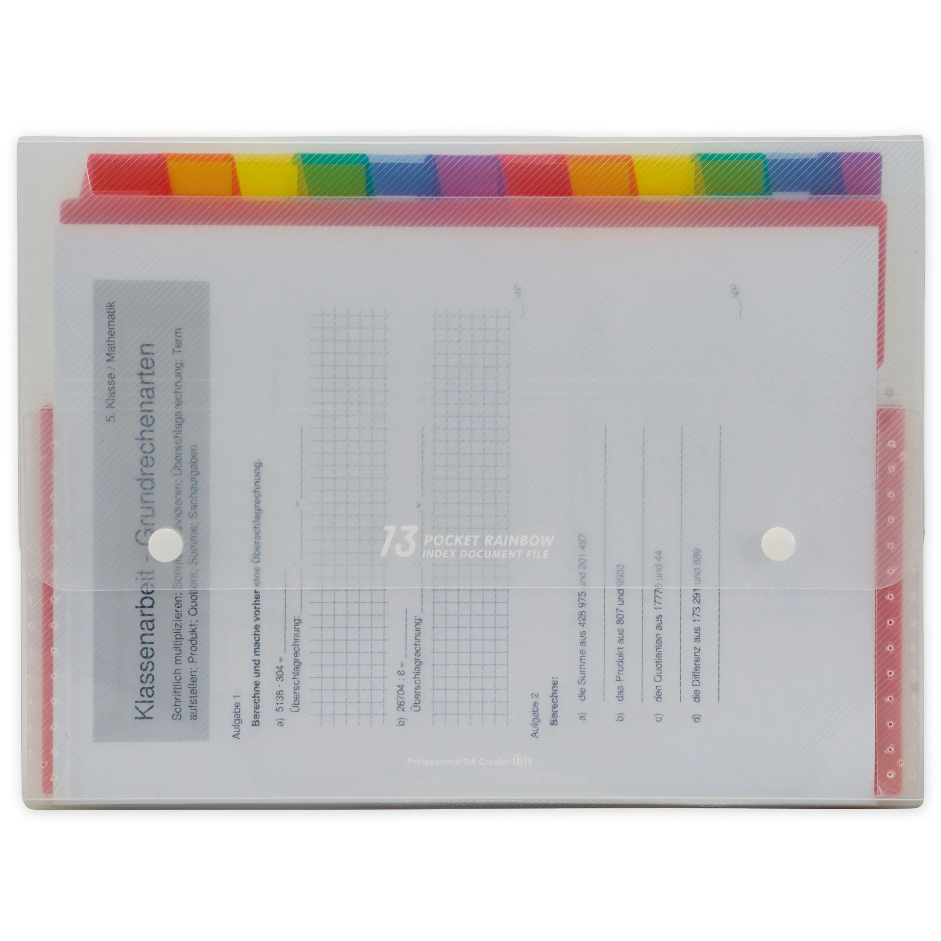 TimeTEX Fächermappe A4-Plus, transparent farbig