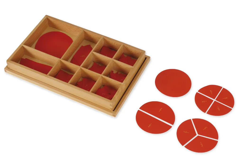 TimeTEX Kasten mit Bruchrechenkreisen aus Kunststoff "Montessori Premium"
