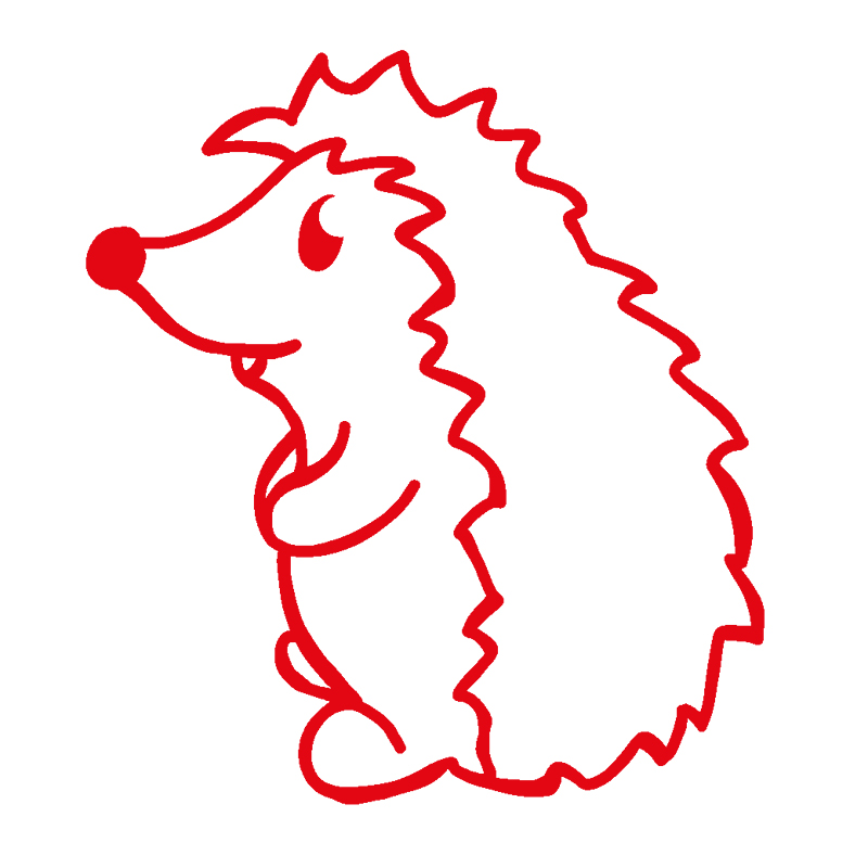 Serigrafistempel "Perpetuum" rundt "Hedgehog"