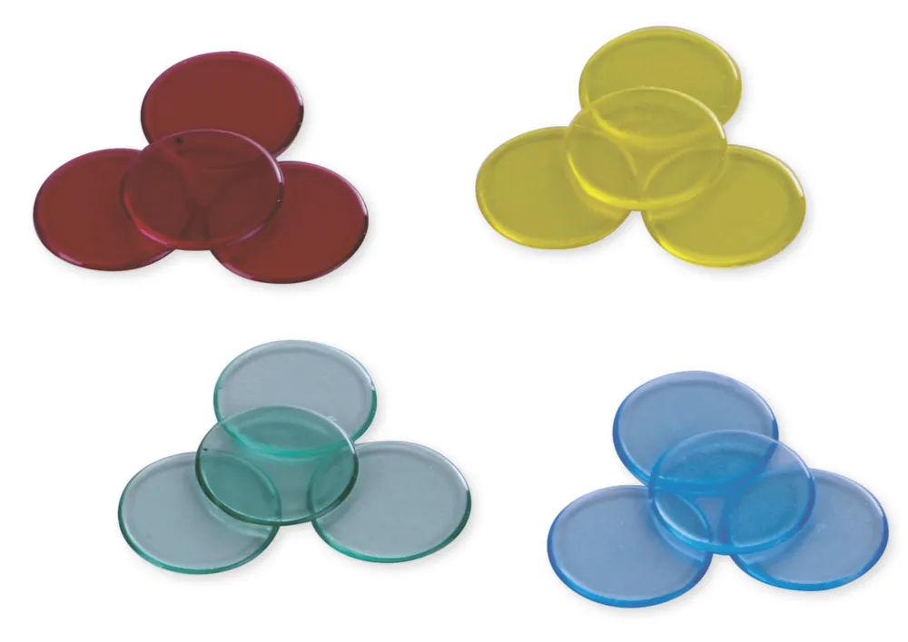 Plastbitar, genomskinliga, 1000 bitar i en låda