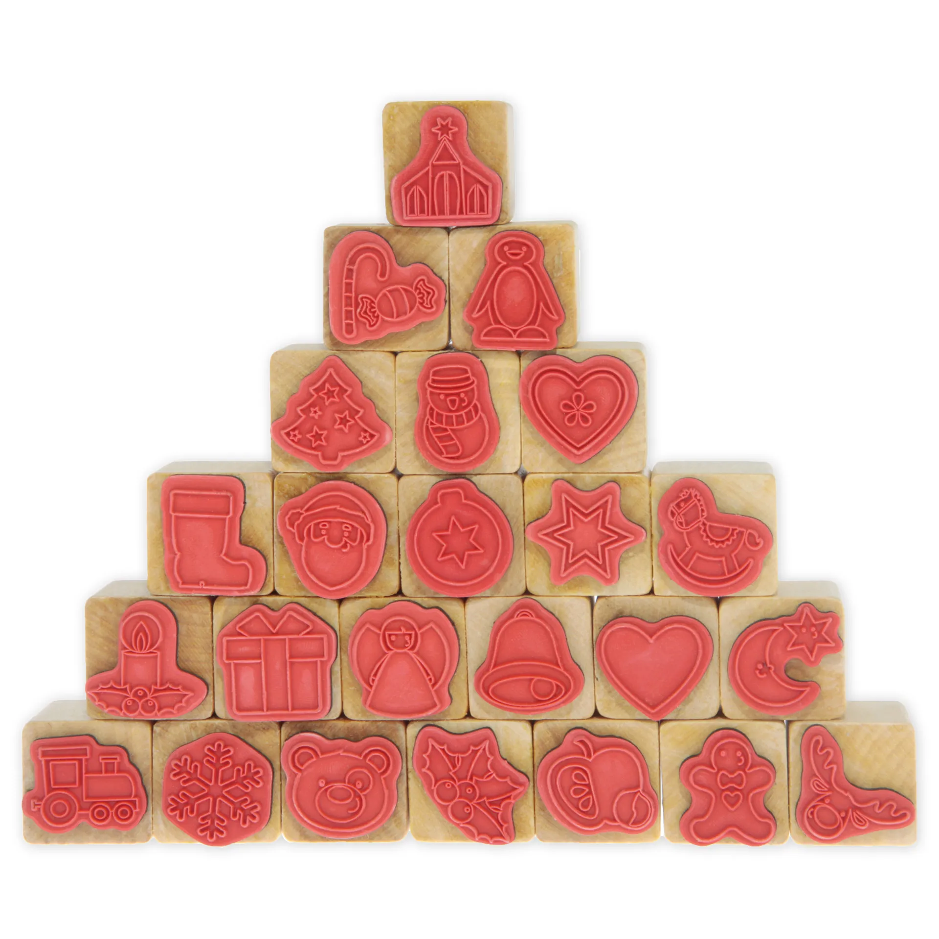 Holzstempel "Adventskalender", 24-tlg.