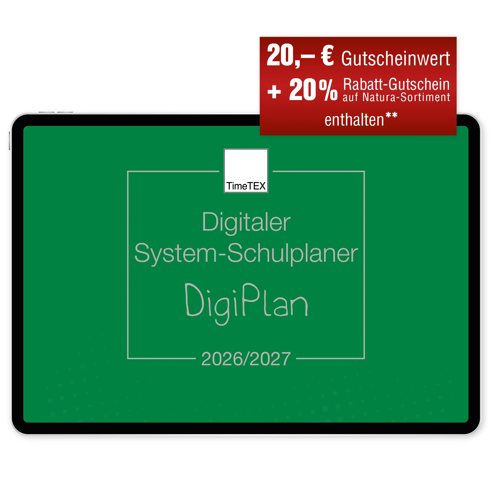 TimeTEX Digitaler System-Schulplaner DigiPlan, grün 2026/2027
