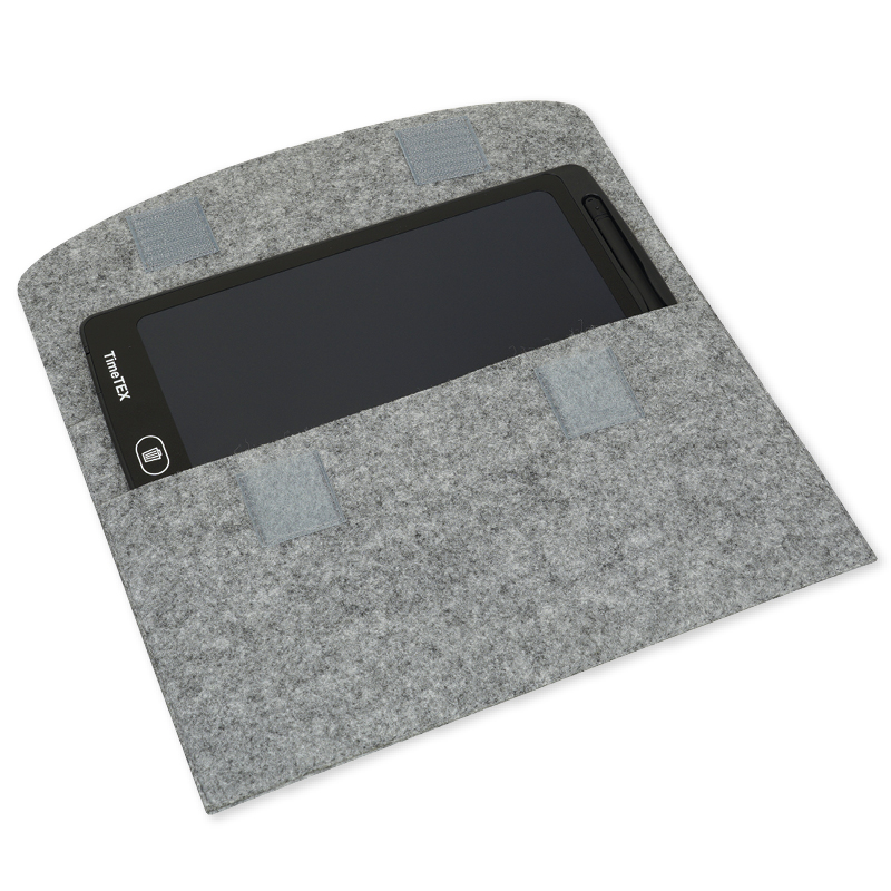 Digitale Schiefertafel SD "A4-XS", schwarzes Display, mit Filz-Hülle