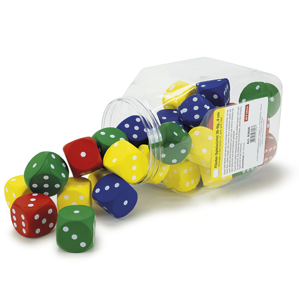 Hagemann Set Flüster-Spielwürfel, 36-tlg., 4x4 cm, mit Augen, in Dose