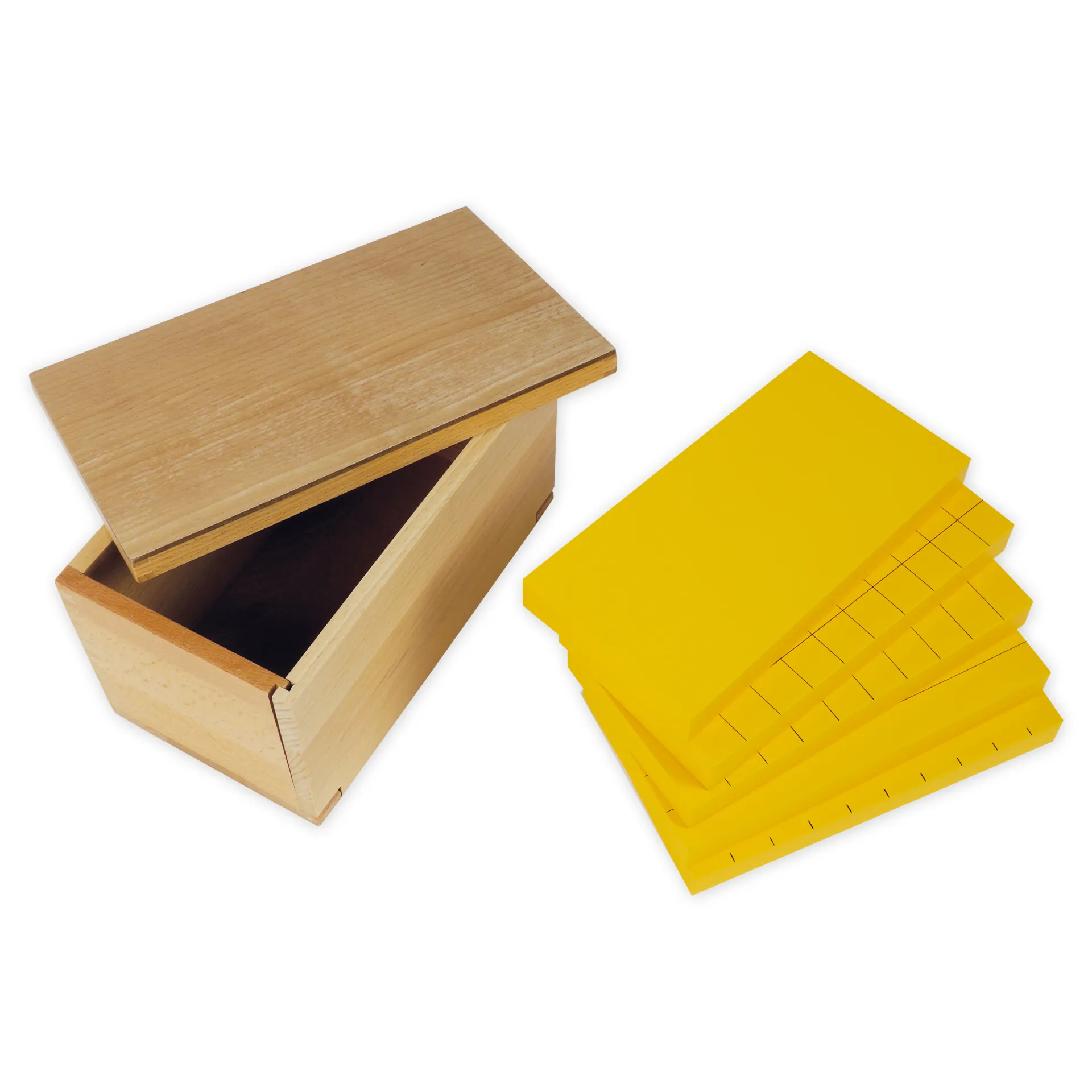 TimeTEX Satz mit fünf gelben Prismen "Montessori Premium"