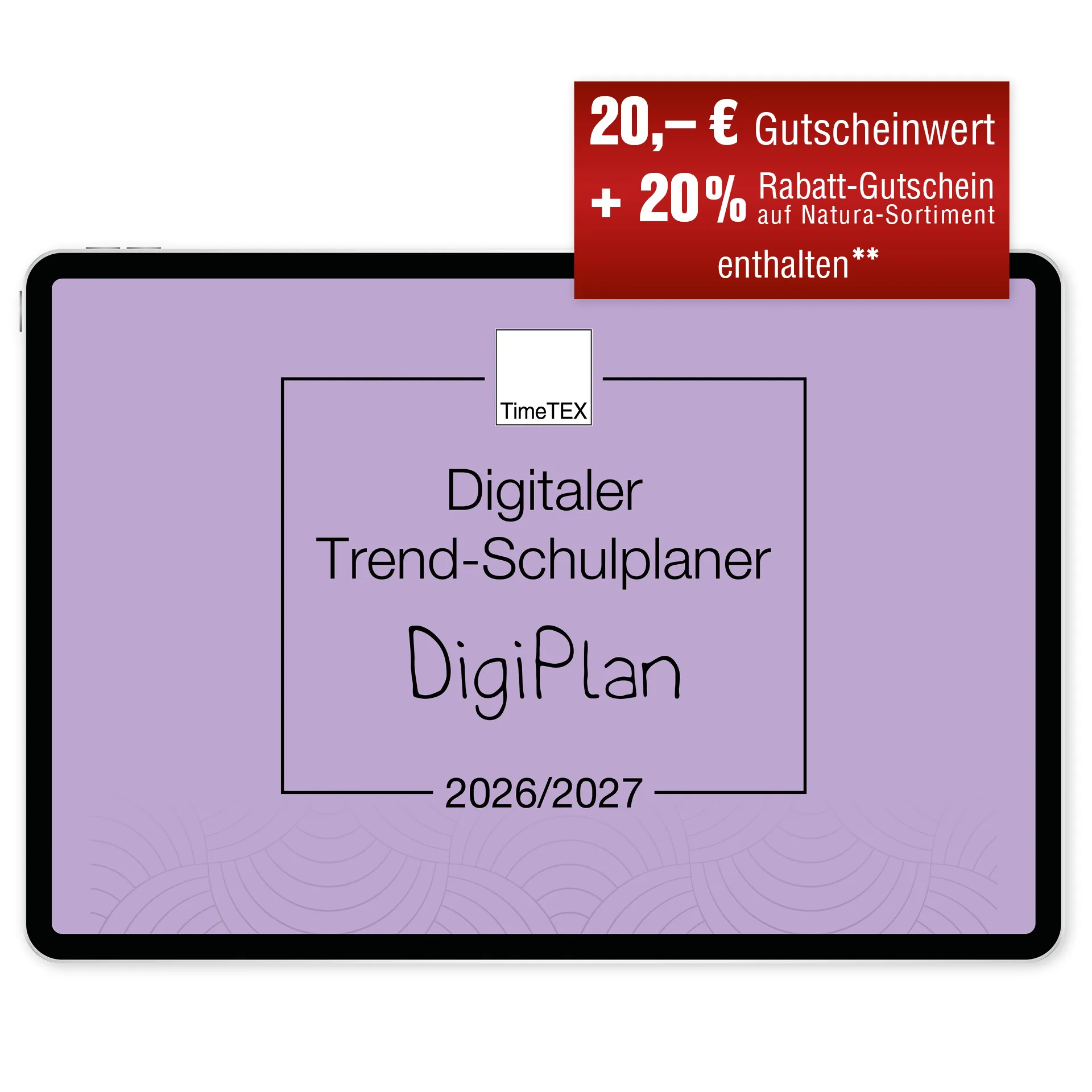 TimeTEX Digitaler Trend-Schulplaner DigiPlan 2026/2027, flieder