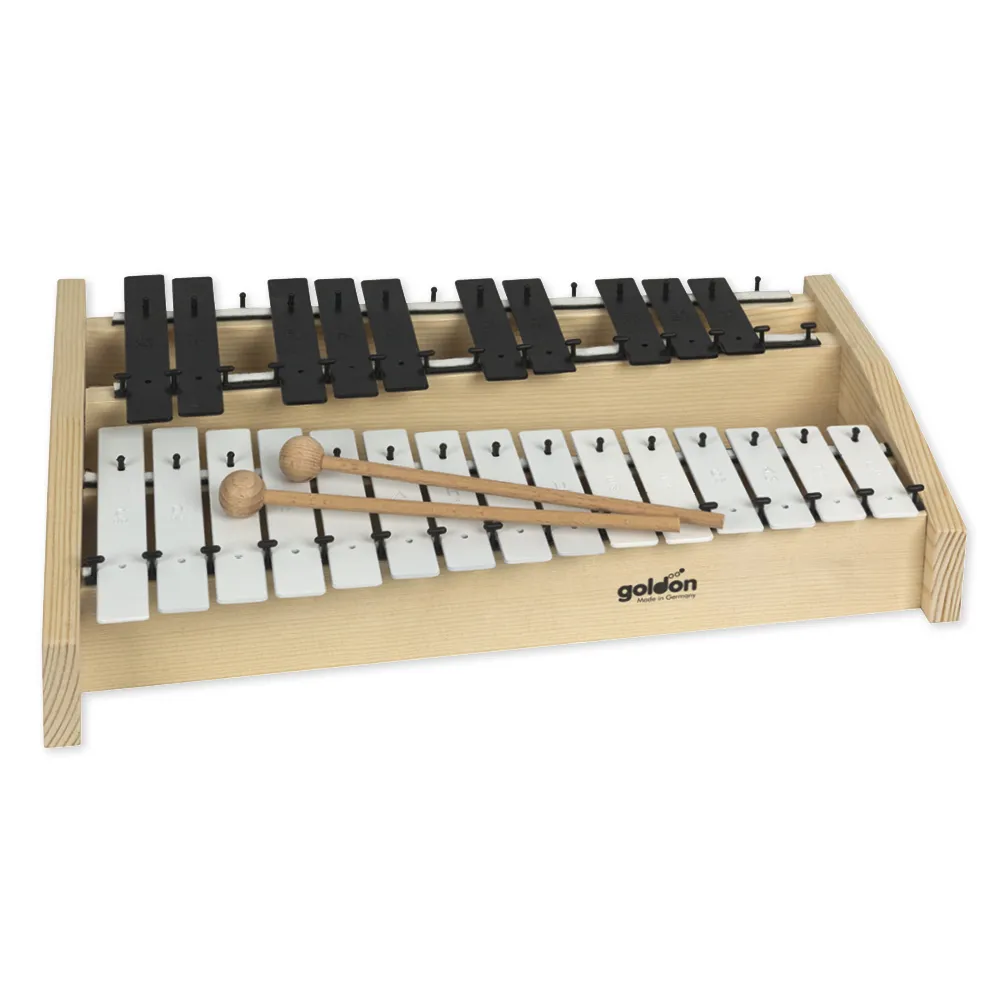 Chromatisches Metallophon, 2 Oktaven c2 - c4, schwarz-weiß mit Schlägel