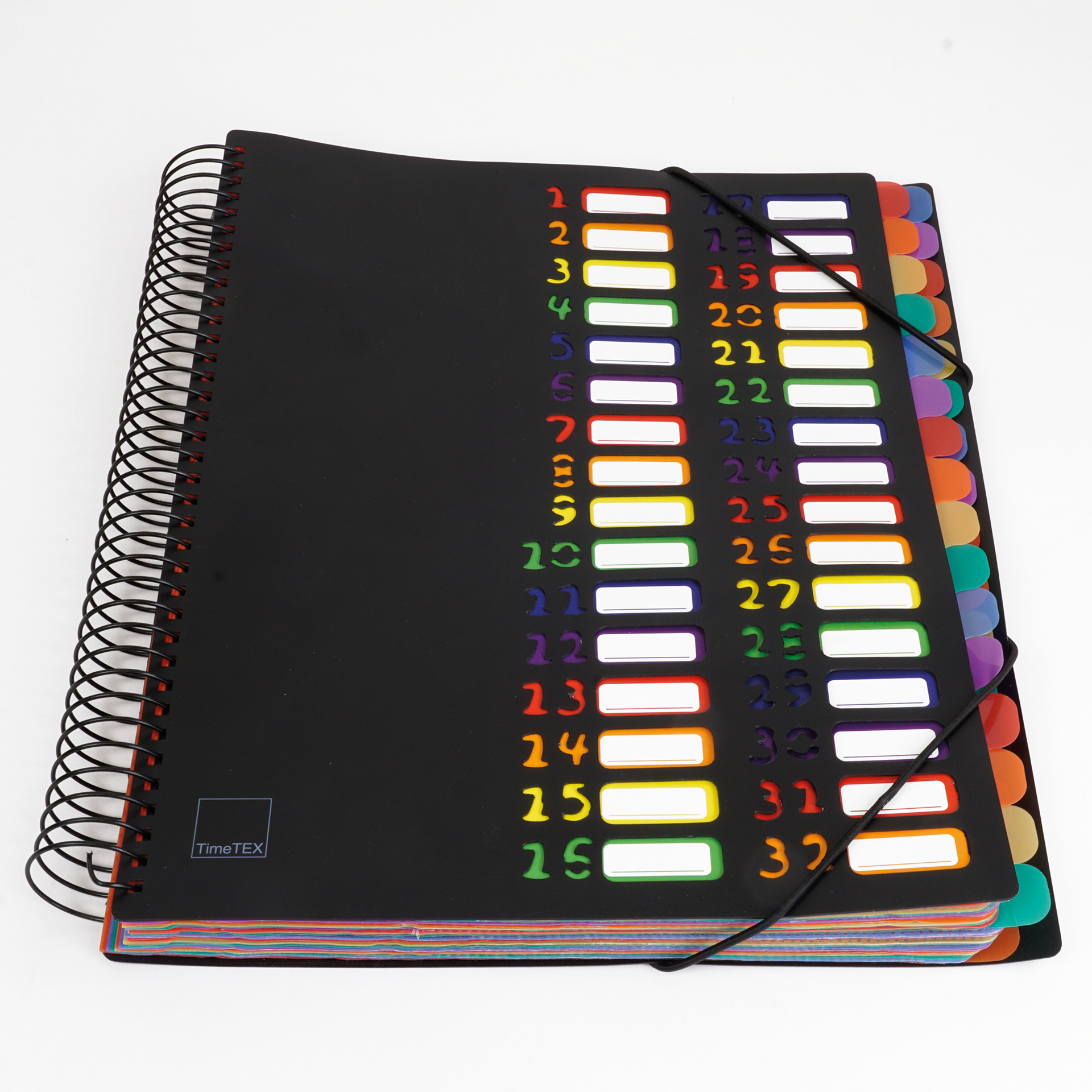 TimeTEX skrivebordsmappe 1-32 A4, farvet med elastik lukning TimeTEX skrivebordsmappe 1-32 A4, farvet med elastik lukning