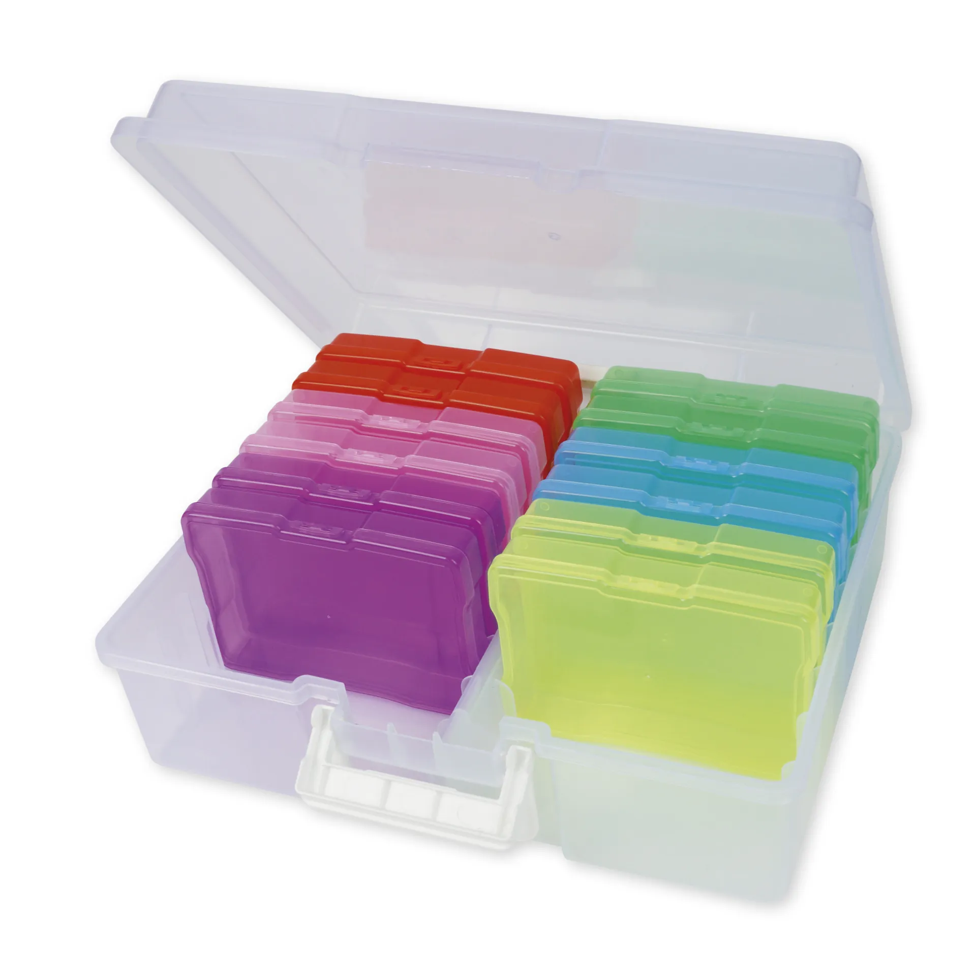 Lot de 13 boîtes de rangement en plastique coloré TimeTEX