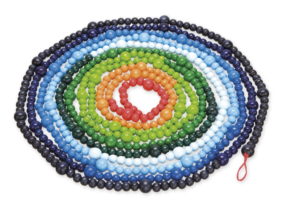 Jordålderskedja av trä, färgad, 15 m