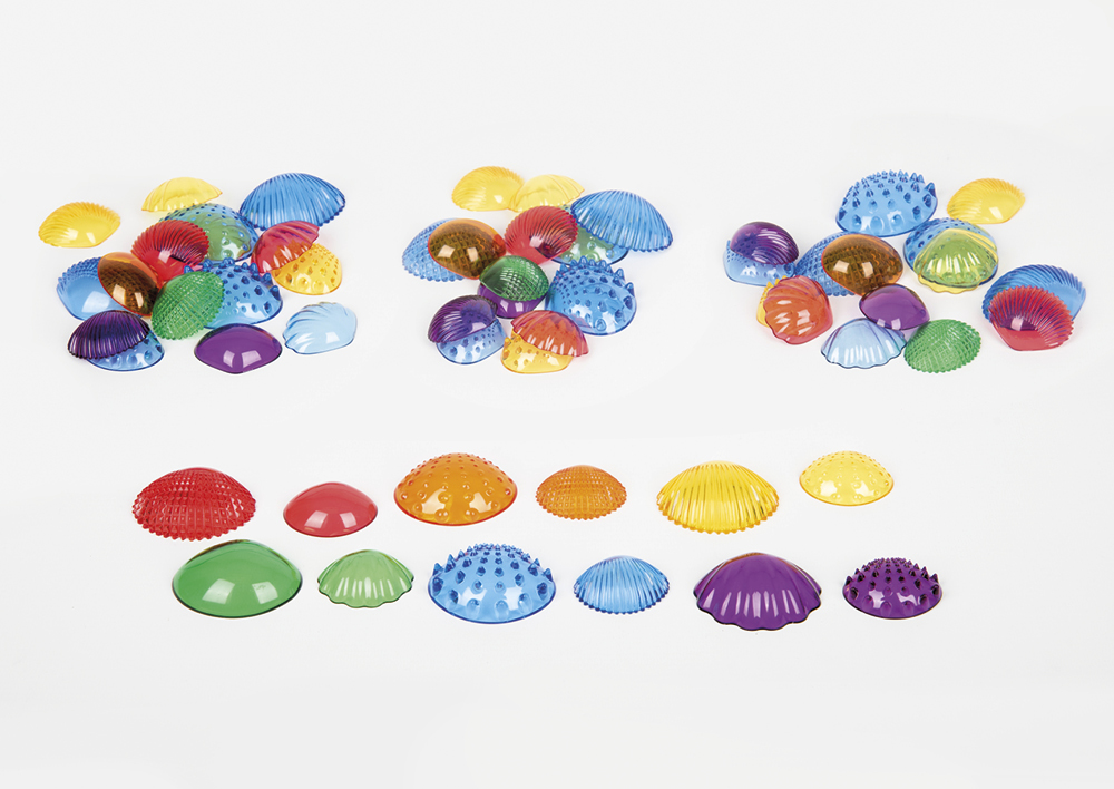 Muschel-Set, transparent und taktil, 108-tlg.