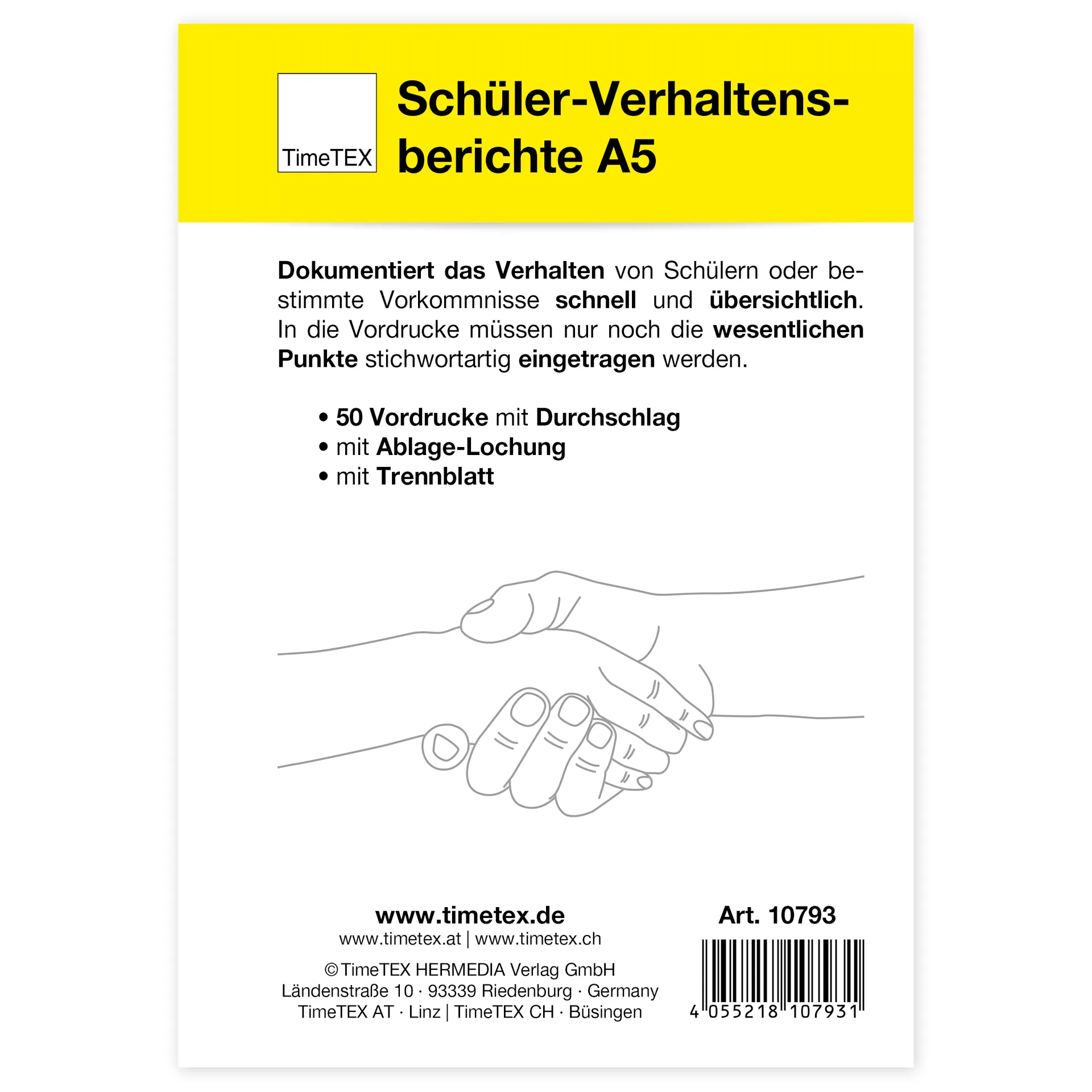 Block Verhaltensberichte A5, 50 Blatt mit Durchschlag