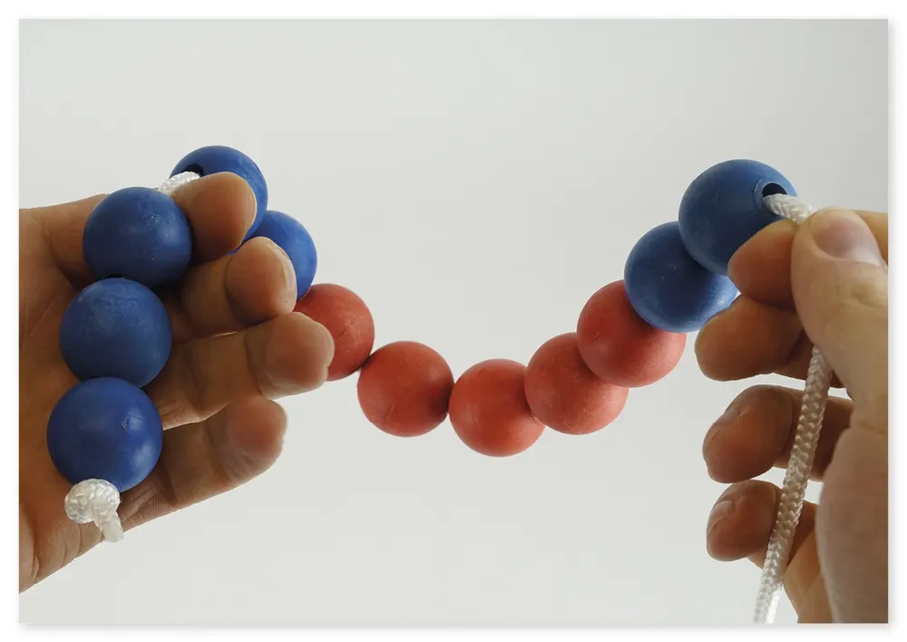 Klassesæt regnekæder XL blå/rød, 25 stk., i stabelkasse