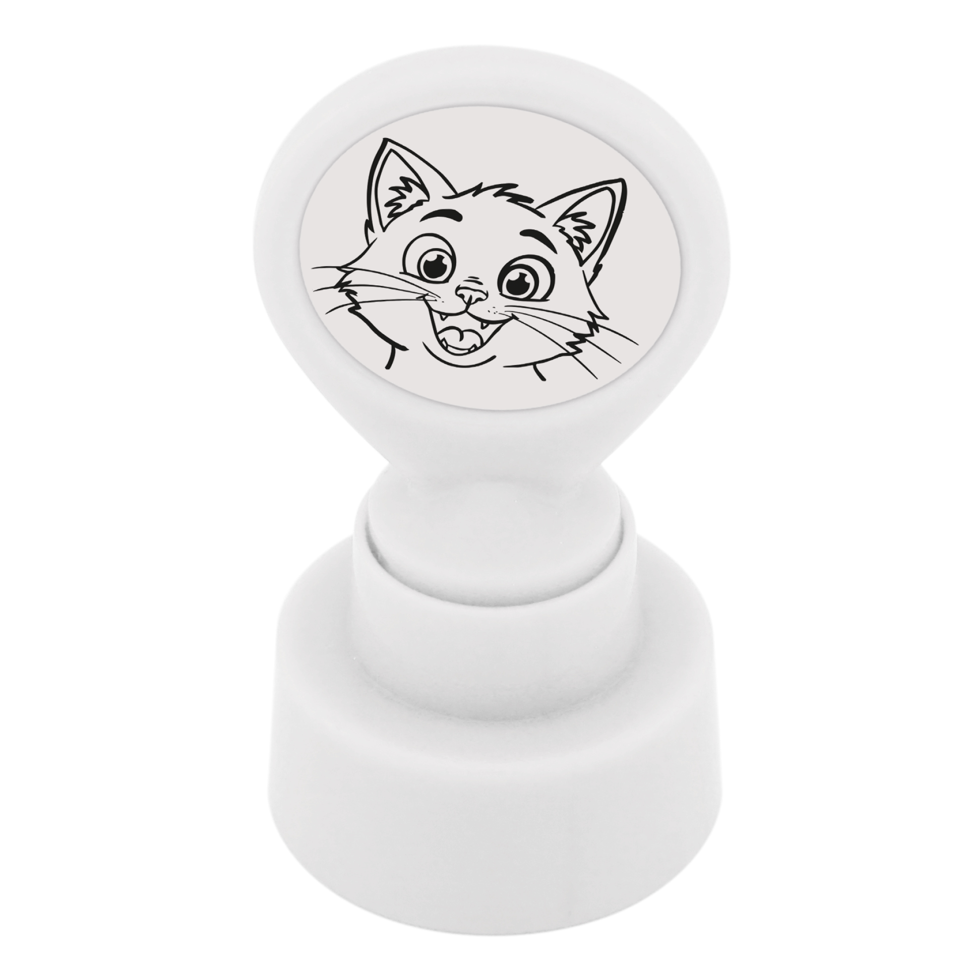 Siebdruck-Stempel "Perpetuum" rund "Katze"