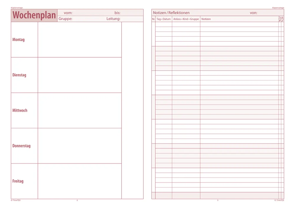 TimeTEX Grupp dagbok A4