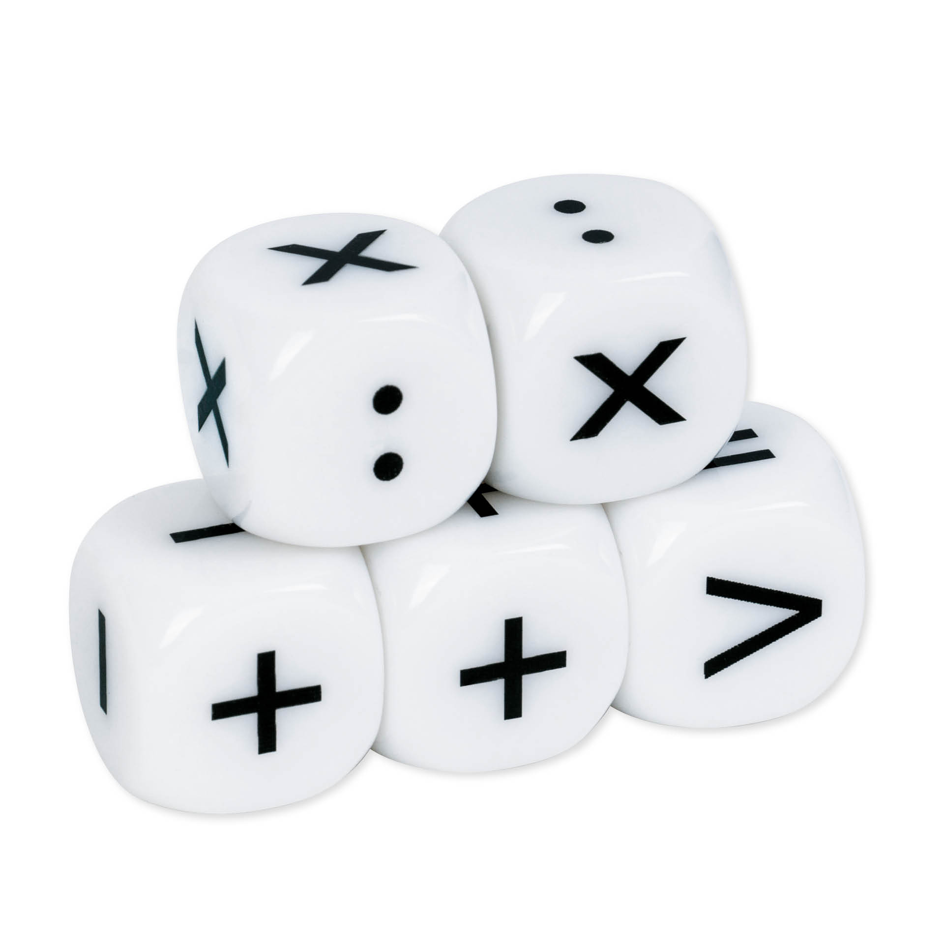 Sätt 5 tärningar med aritmetiska matematik symboler, 16 mm