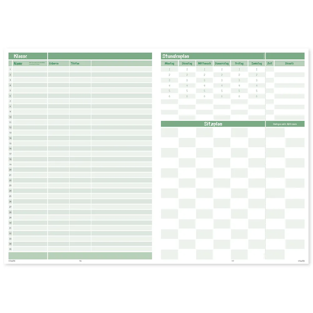 TimeTEX Design-Schulplaner A5-Plus 2025/2026, türkis