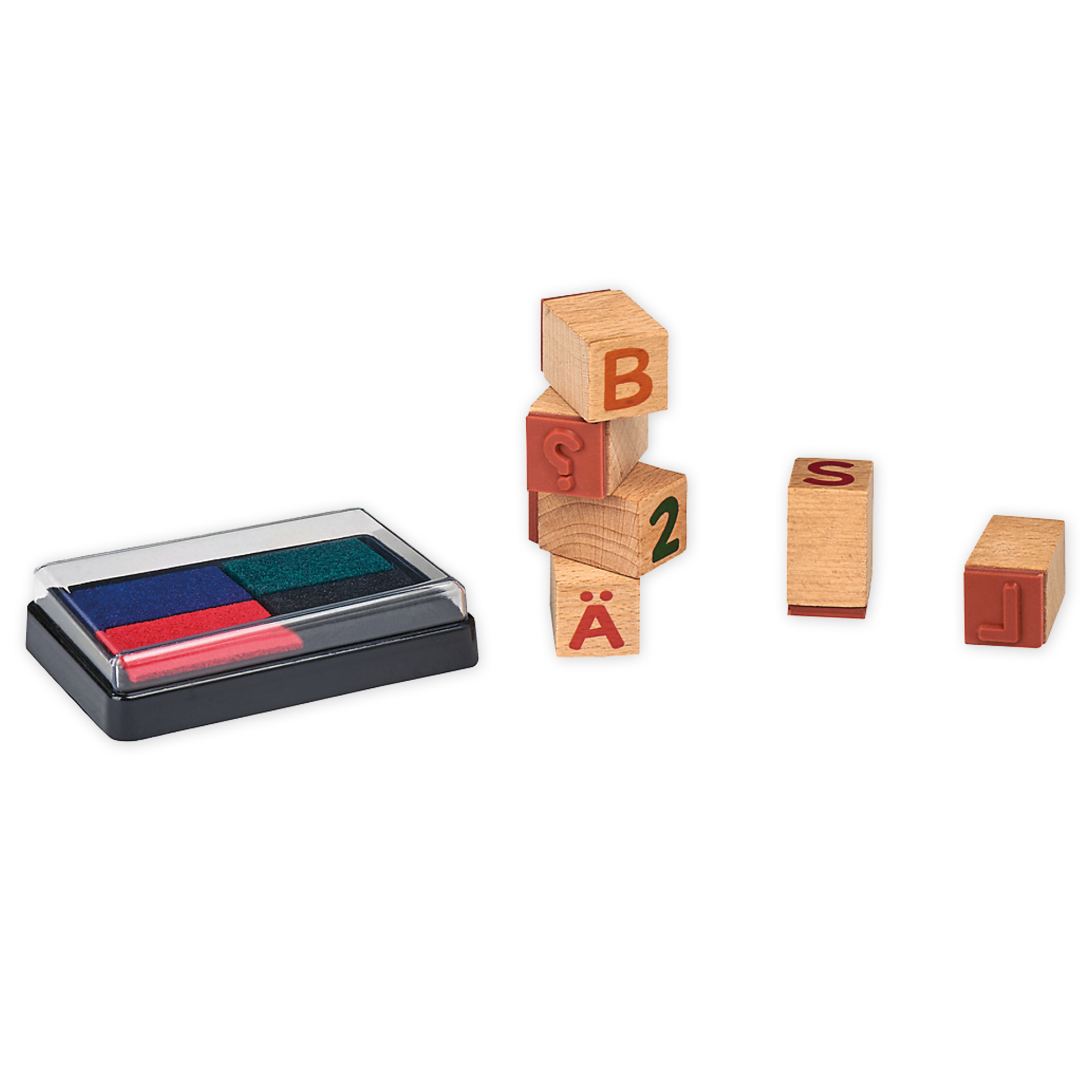 Set Alphabet- und Zahlen-Stempel, mit Stempelkissen, 49-tlg.