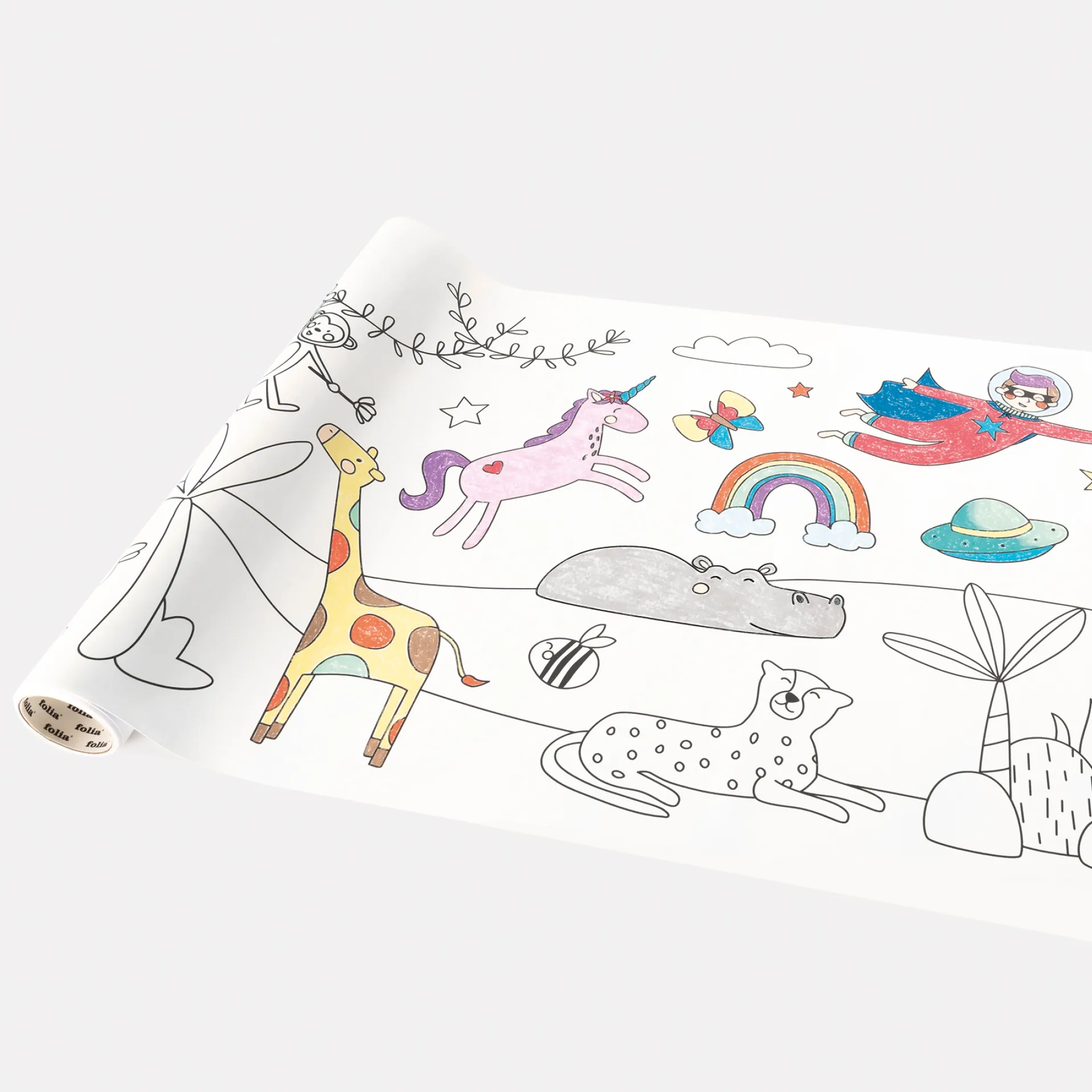 Rol tekenpapier met motiefjes "Adventure", 30 cm x 4 m